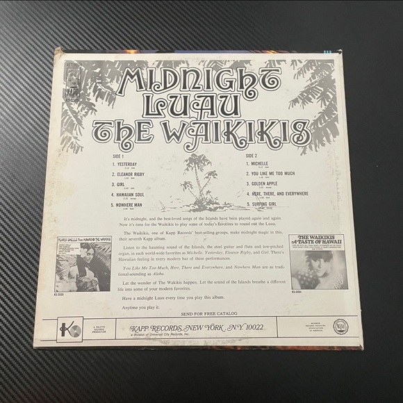 Kapp Records - The Waikiki's - Midnight Luau - KS-3575 Vinyl Record - Picture 2 of 4